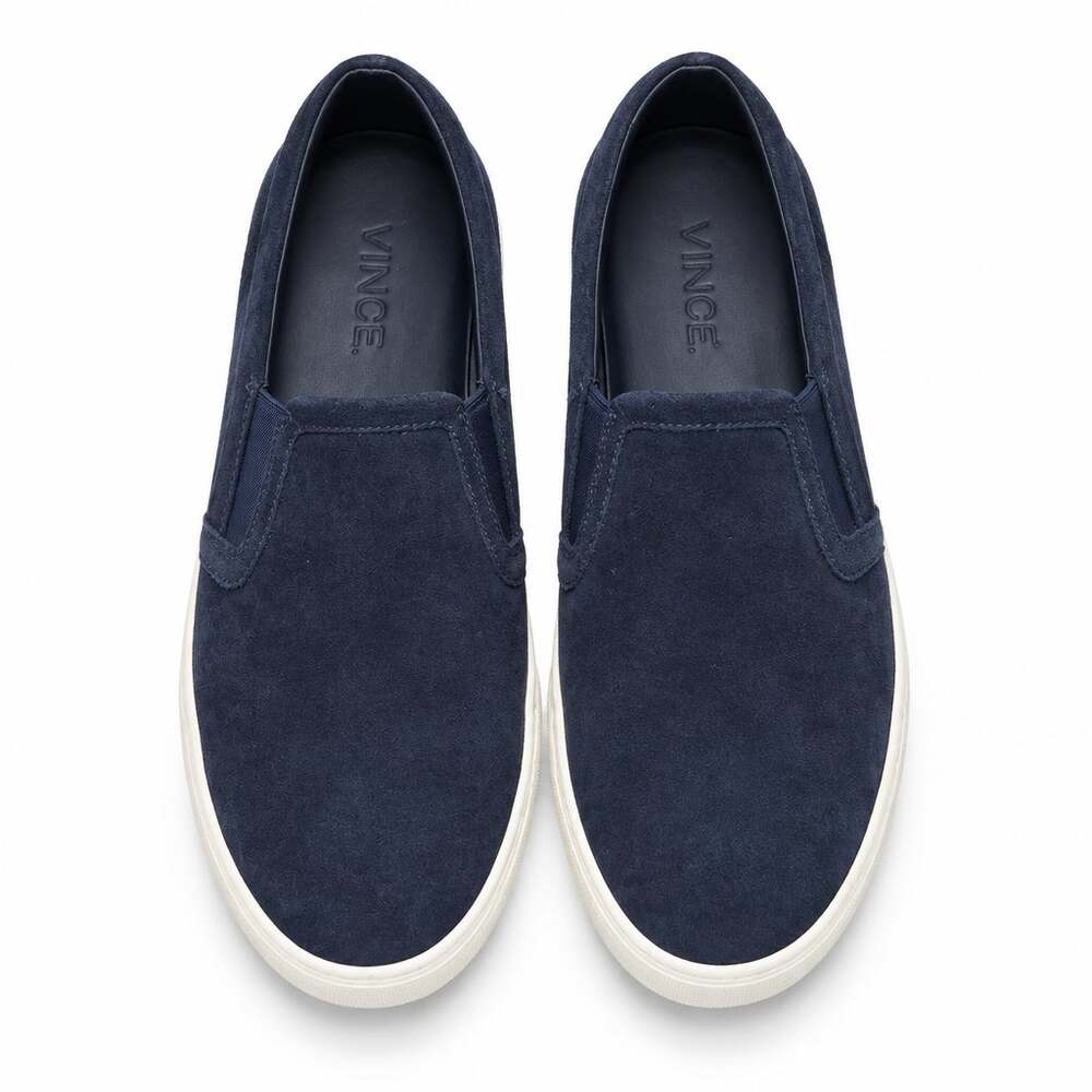 Vince Barron Suede Slip On Sneakers Navy Blue Men's Size 9 US / 42.5 EUR